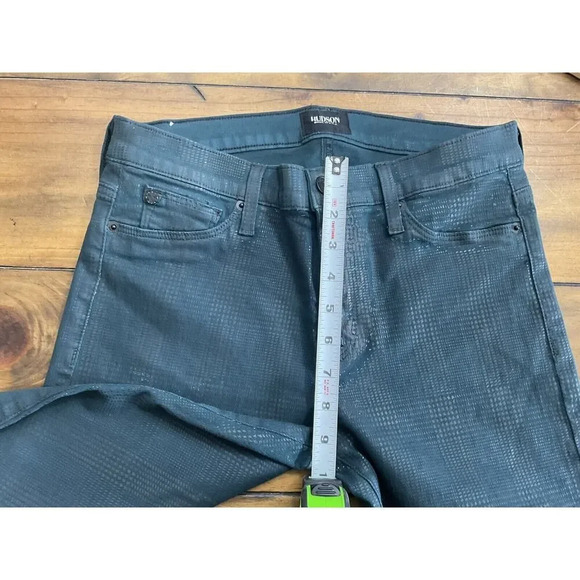Hudson Nico Midrise Super Skinny Snake Scale Print Green Jeans Size 28 - Picture 9 of 11